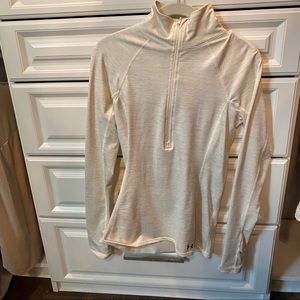 Cream White Under Armour Thermal Half ZIP Top